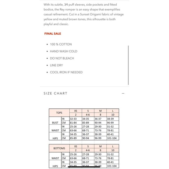 Anthro DRA Rey Romper in Sunset Origami Orange Yellow Sz XS - Picture 11 of 16